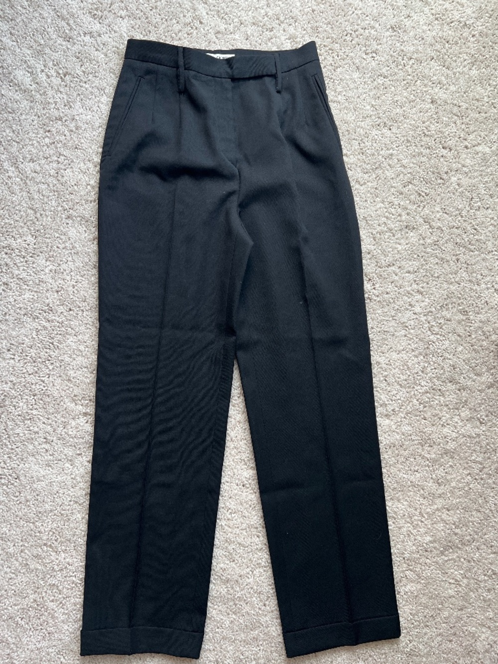 Vintage Dolce & Gabbana Black Virgin Wool Straight Leg Pants IT 42 US 6